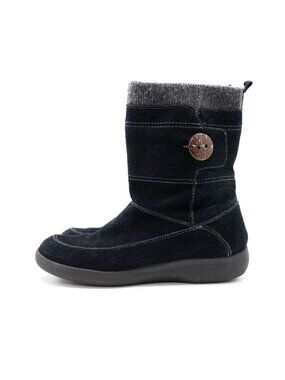 Easy Spirit Black Suede Leather Flat Mid-Calf Winter Boots - 9